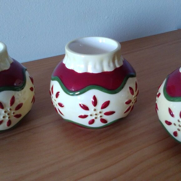 Set of 5 Porcelain Christmas Ornament Votive Holders - Picture 8 of 10